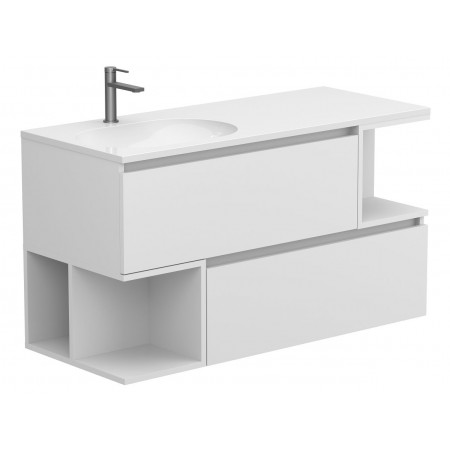 Тумба підвісна URBAN Біла матова з умивальником NEW YORK 1200 L Miraggio