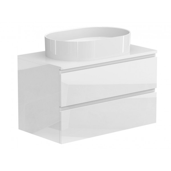 Тумба підвісна MONO 800 Біла глянцева з умивальником TOBI Miraggio