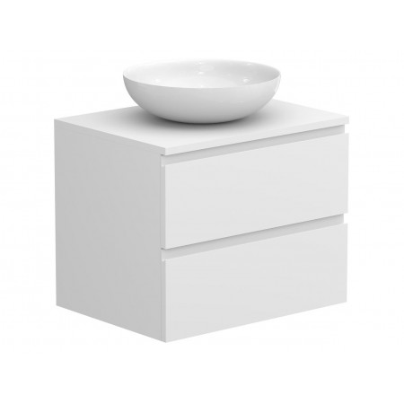 Тумба підвісна MONO 600 Біла soft-touch з умивальником TOBI Miraggio