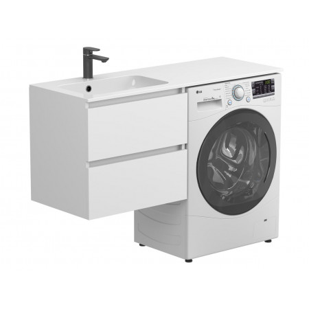 Тумба підвісна LUMO Біла матова для умивальника DELLA 1200 L Miraggio