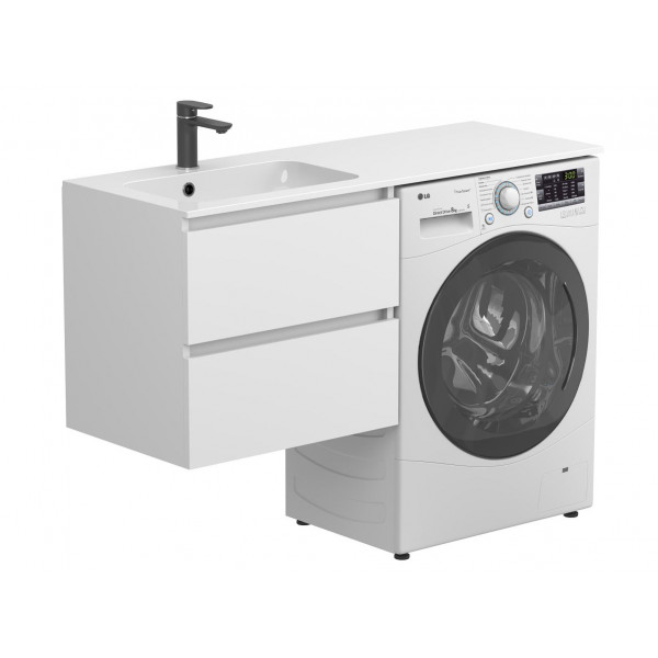 Тумба підвісна LUMO Біла матова для умивальника DELLA 1200 L Miraggio