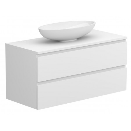 Тумба підвісна MONO 1000 Біла матова з умивальником NICE Miraggio