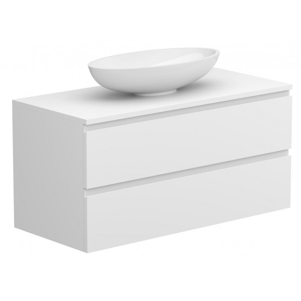 Тумба підвісна MONO 1000 Біла soft-touch з умивальником NICE Miraggio