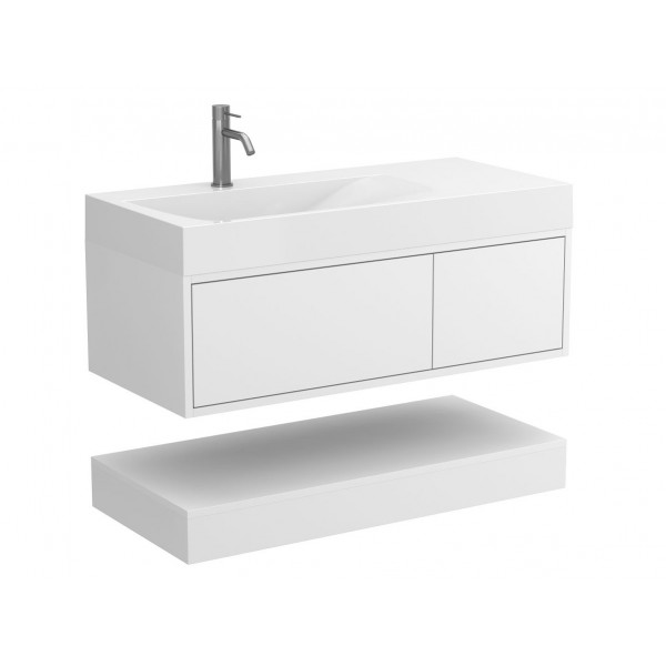 Тумба підвісна DUO Біла для умивальника VIOLA 1000 L Miraggio