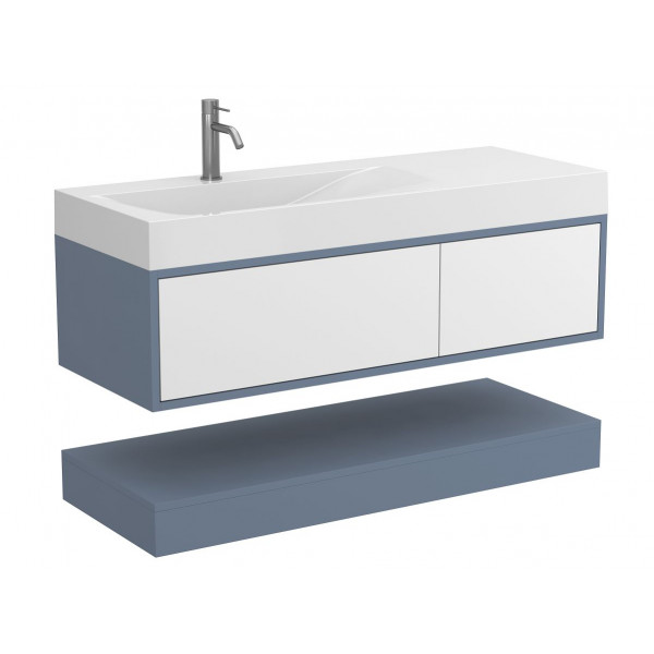 Тумба підвісна DUO Сірий для умивальника VIOLA 1200 L Miraggio