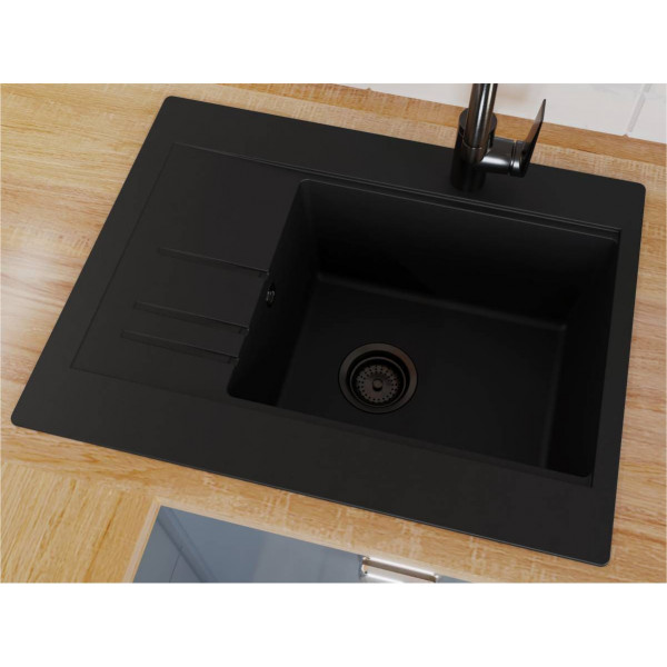 Кухонная мойка BODRUM 650 black shine