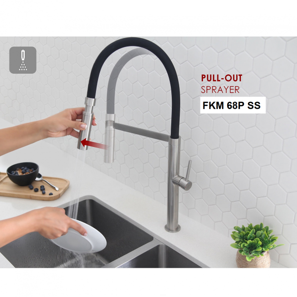 Кухонный смеситель Fabiano FKM 68P SS Inox 8232.401.1 020