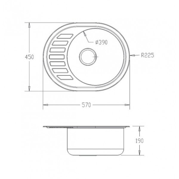 Кухонная мойка Fabiano 57x45 микродек. (0,80) 8211.401.0411