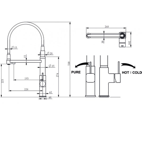 Кухонный смеситель Fabiano FKM 3119PX Inox 8231.403.1 017