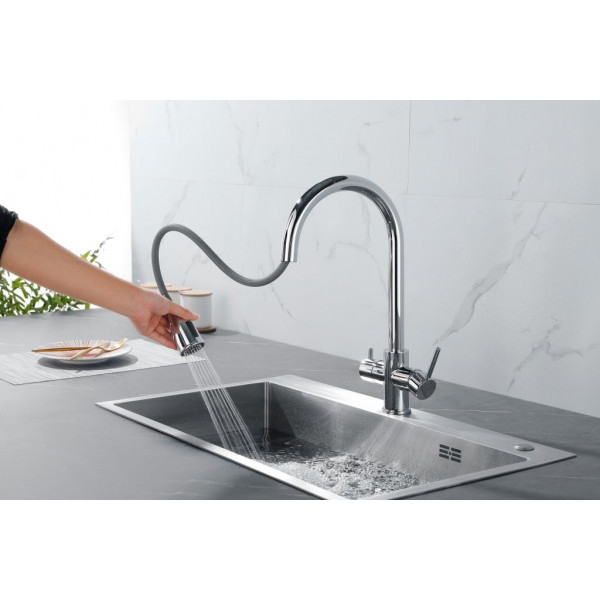 Смеситель кухонный Fabiano FKM 3122 Inox 8231.403.1151