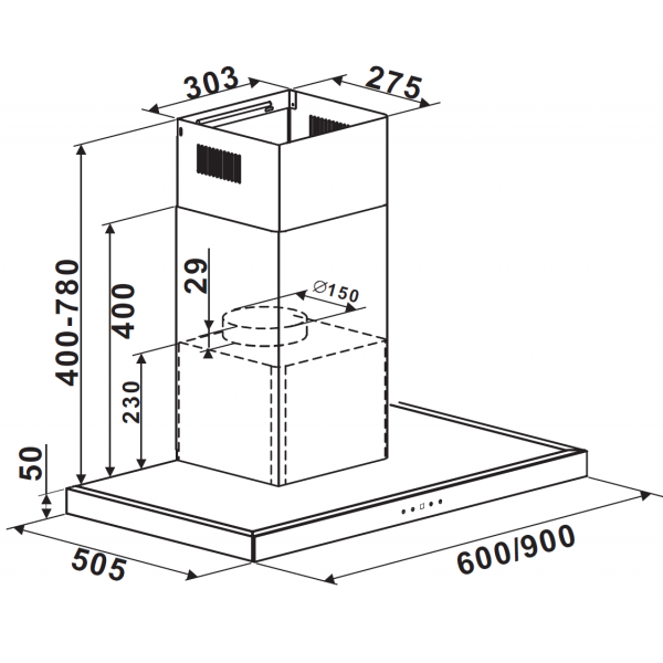 Вытяжка Fabiano Linea 60 Silent Inox 8105.402.1674
