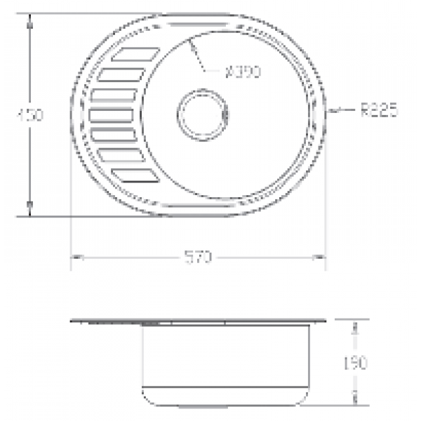 Кухонная мойка Fabiano BR 57x45 матовая 304 8213.401.1 011