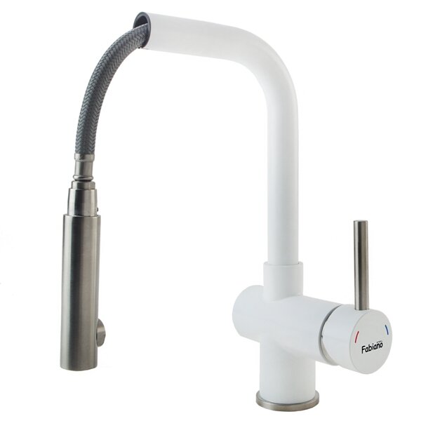 Смеситель кухонный Fabiano FKM 46P SS Alpine White 8232.401.0224