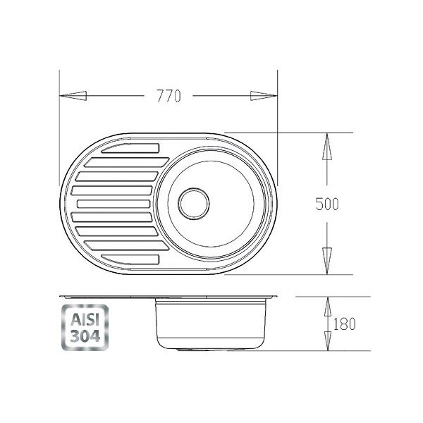 Кухонная мойка Fabiano BR 77x50 матовая 304 8213.401.0008