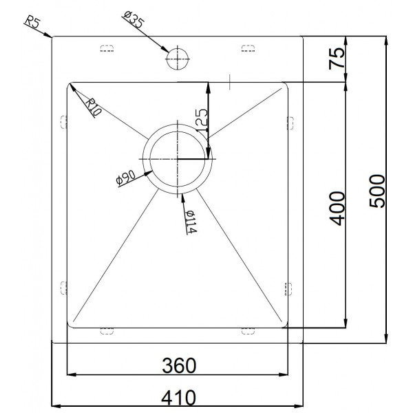 Кухонная мойка Fabiano BR 41x50 матовая 8213.401.0925
