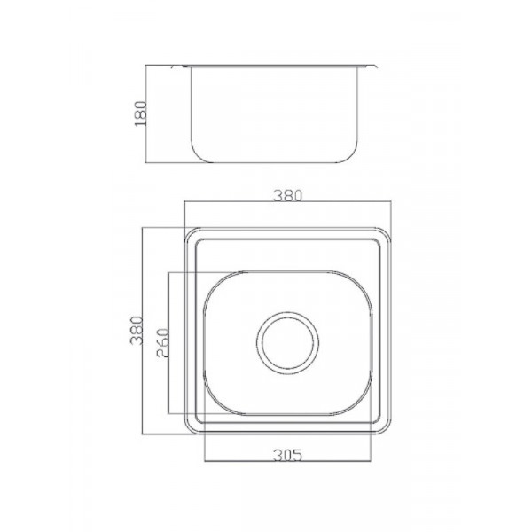 Кухонная мойка Fabiano 38x38 микродек. (0,80) 8211.401.0460