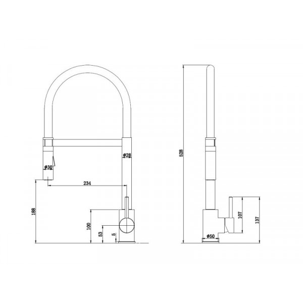 Смеситель кухонный Fabiano FKM 43C SS Inox 8232.401.0220