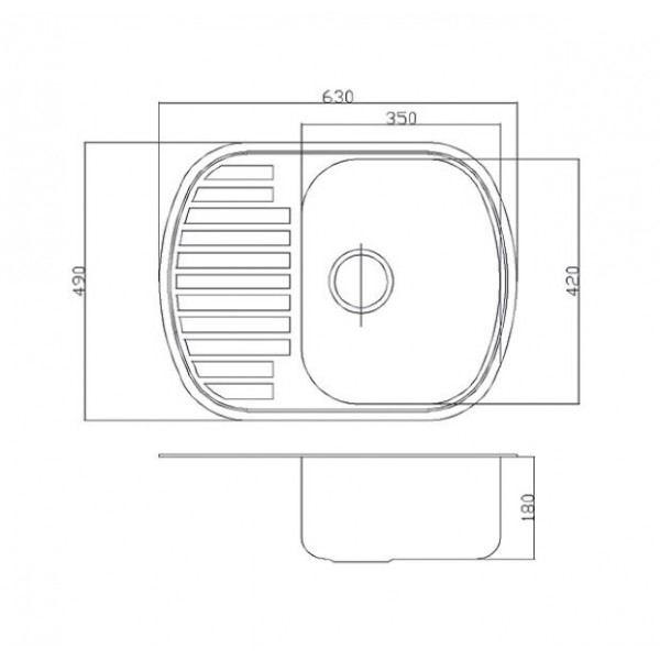 Кухонная мойка Fabiano 63x49 микродек. (0,80) 8211.401.0420