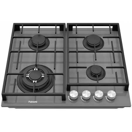 Варочная поверхность газовая Fabiano FHG 8244 VGHT Titanium Glass 8111.406.1473