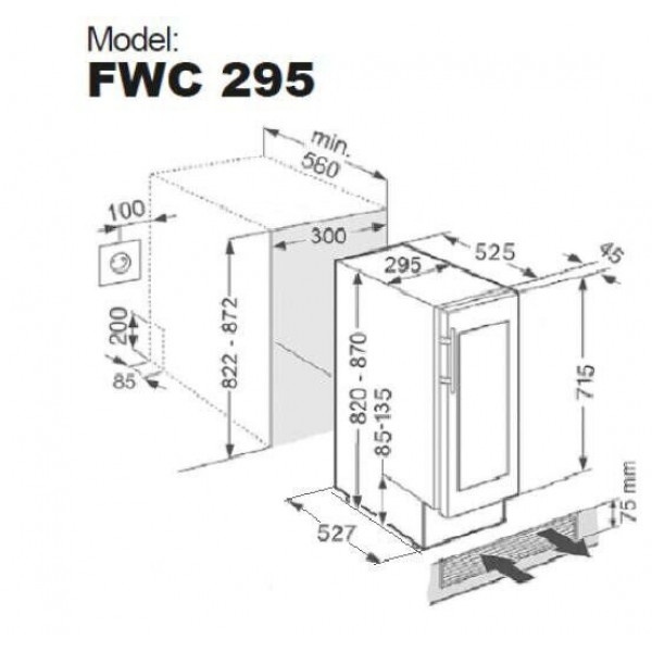Винный шкаф Fabiano FWC 295 Black 8171.405.0876
