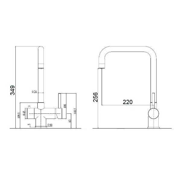 Смеситель кухонный Fabiano FKM 31.6 SS Inox 8231.401.0225