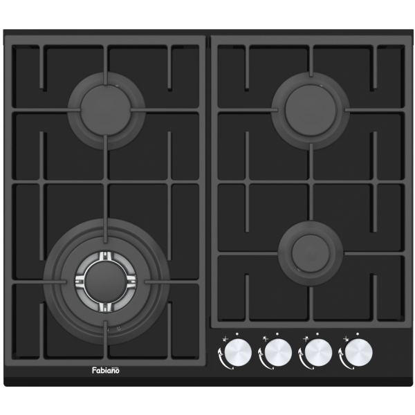 Варочная поверхность газовая Fabiano FHG 8244 VGHT Black Glass 8111.406.1470