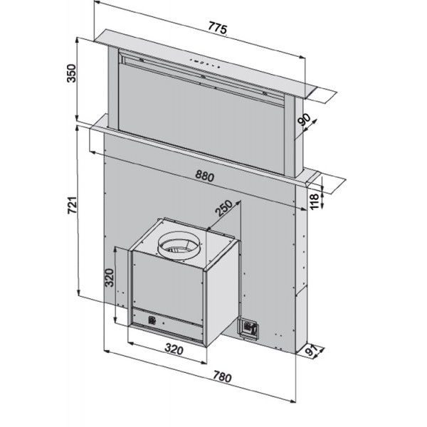 Витяжка Fabiano Downdraft 90 Inox 8108.504.0055