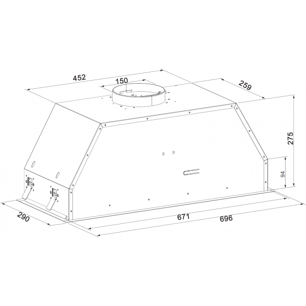 Вытяжка Fabiano BoxPro 70 Silent Inox 8104.402.1642
