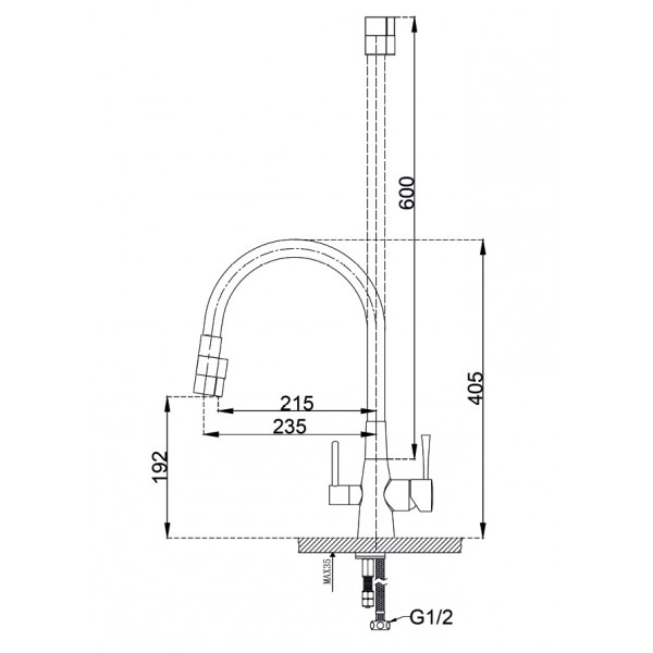 Смеситель кухонный Fabiano FKM 3121 Flex Chrome 8231.403.1120