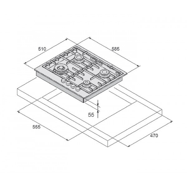 Газовая варочная панель Fabiano FHG 1444 VGHT Black glass 8111.405.0268