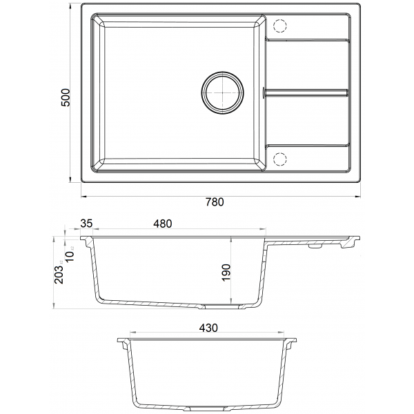 Кухонная мойка Fabiano Cubix 78x50 XL Antracit 8221.201.0981