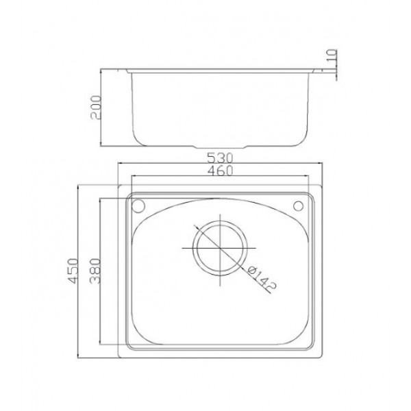 Кухонная мойка Fabiano 53x45 микродек. (0,80) 8211.401.0462