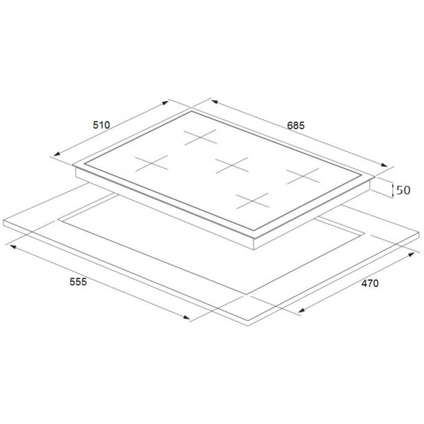 Газовая варочная панель Fabiano FHG 1055 VGHT Black Glass 8111.405.0313