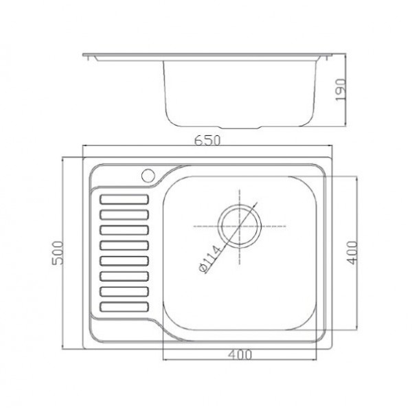Кухонная мойка Fabiano 65x50 микродек. (0,80) 8211.401.0448