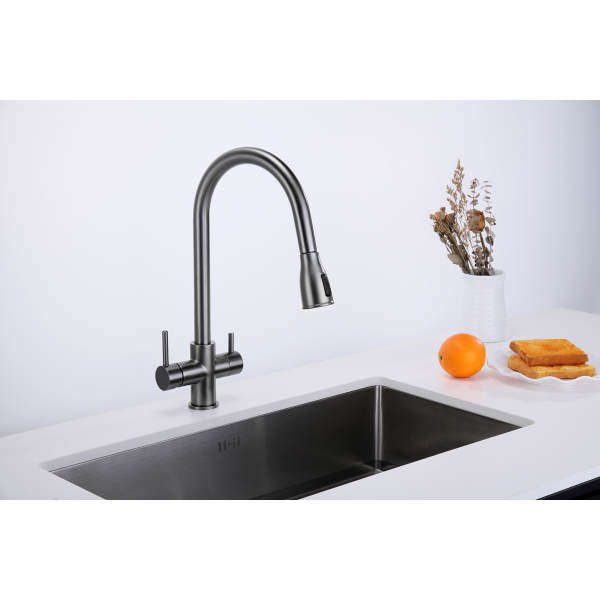 Смеситель кухонный Fabiano FKM 3122 Black Steel 8231.403.1150
