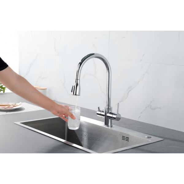 Смеситель кухонный Fabiano FKM 3122 Inox 8231.403.1151