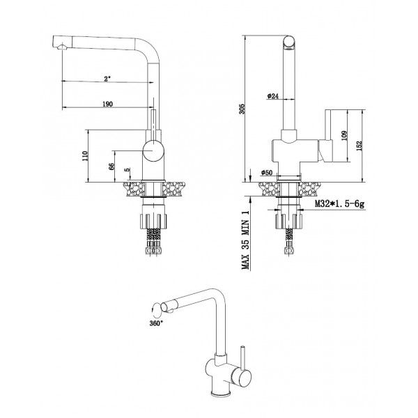 Смеситель кухонный Fabiano FKM 45 SS Espresso 8232.401.0031