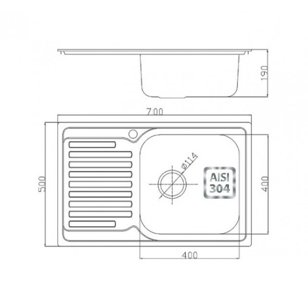 Кухонная мойка Fabiano BR 70x50 матовая 304 8213.401.0010