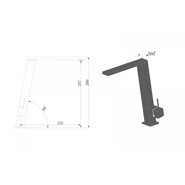 Смеситель кухонный Fabiano FKM 54 SS Inox 8232.401.0871