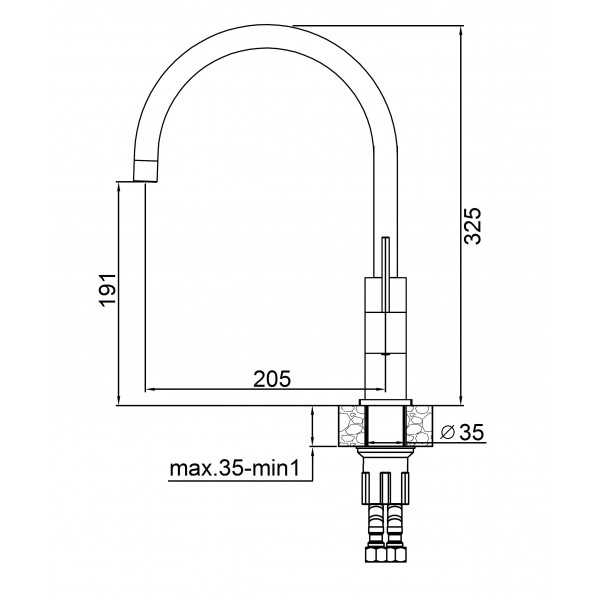 Смеситель кухонный Fabiano FKM 50 SS Titanium 8232.401.0087