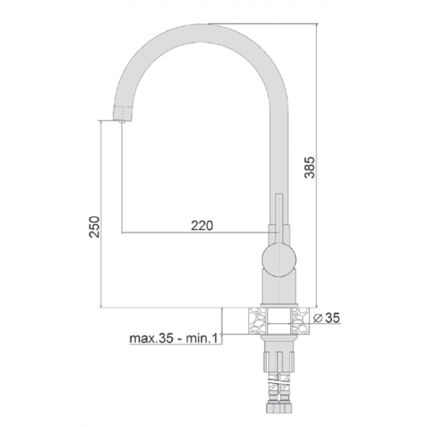 Кухонный смеситель Fabiano FKM 31.3 Chrome 02 8231.403.0759
