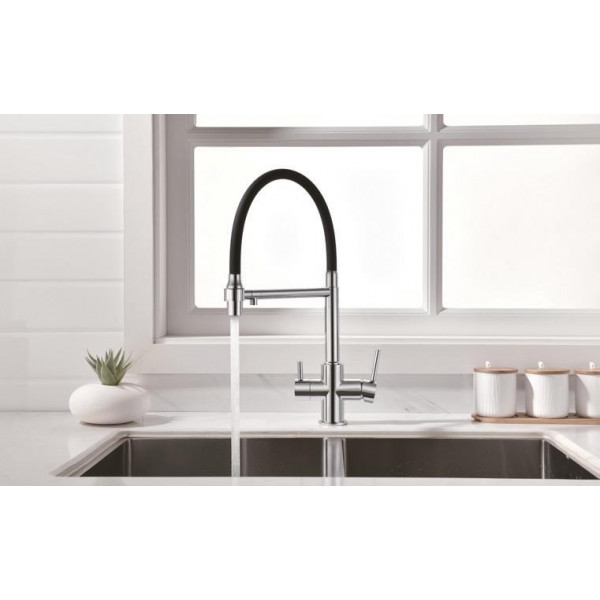 Смеситель кухонный Fabiano FKM 31.43 Inox White 8231.403.0057