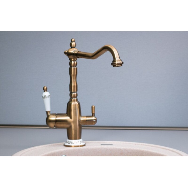 Змішувач кухонний Fabiano FKM 31.4 Brass Antique 8231.403.0140