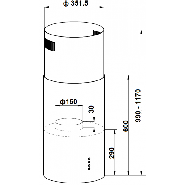 Вытяжка Fabiano Cylindra Isola 35 Silent Black 8108.402.1643
