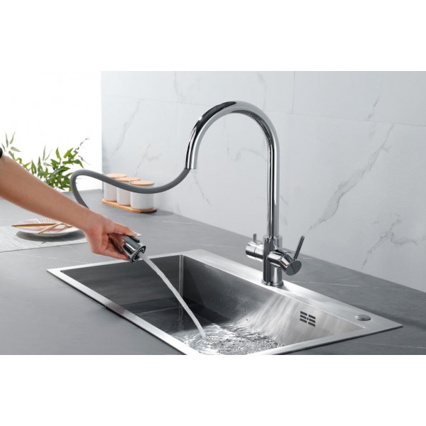 Смеситель кухонный Fabiano FKM 3122 Inox 8231.403.1151