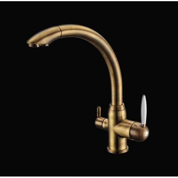 Смеситель кухонный Fabiano FKM 31.2 Brass Antique 8231.403.0534