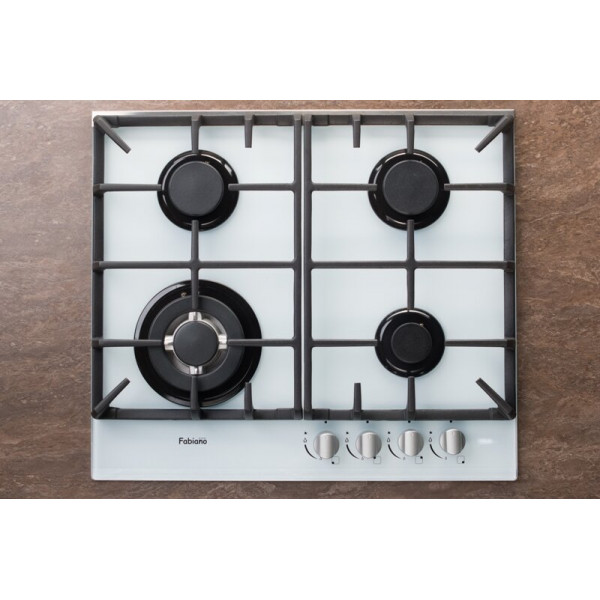Газовая варочная панель Fabiano FHG 1044 VGHT White Glass 8111.405.0440
