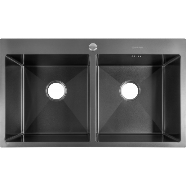 Laber 8622 Black: кухонна мийка Gunter & Hauer (86x51 см)