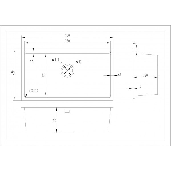 Federbach 8022 Inox Honey: кухонна мийка Gunter & Hauer (80x45 см)