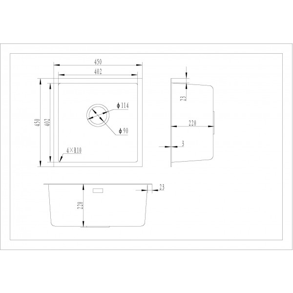Olef 4522 Inox: кухонна мийка Gunter & Hauer (45x45 см)